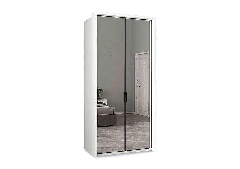 Dallas 107cm 2 Door Hinged Wardrobe with 2 Mirror Doors