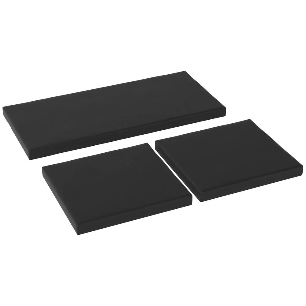 OUTSUNNY 3PCs Rattan Garden Seat Cushions Pads for Patio Furniture Black 2