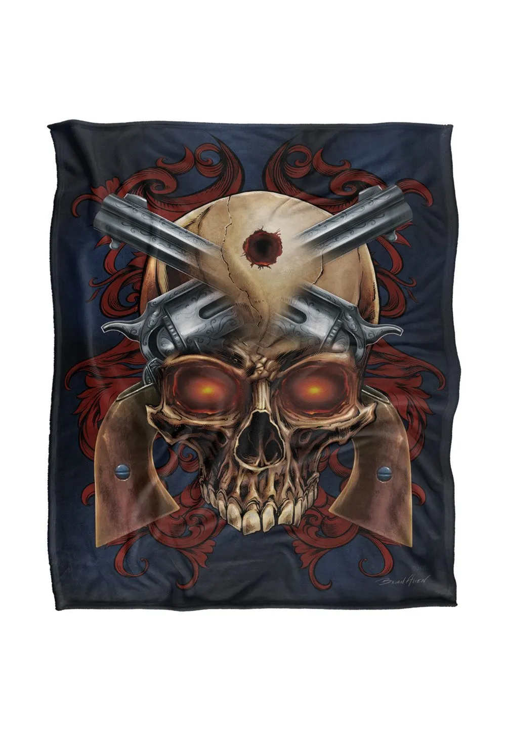 JQ Licensing Ba-Jp Skull & Pistols Silky Touch Super Soft Throw Blanket 152 X 127 cm in White