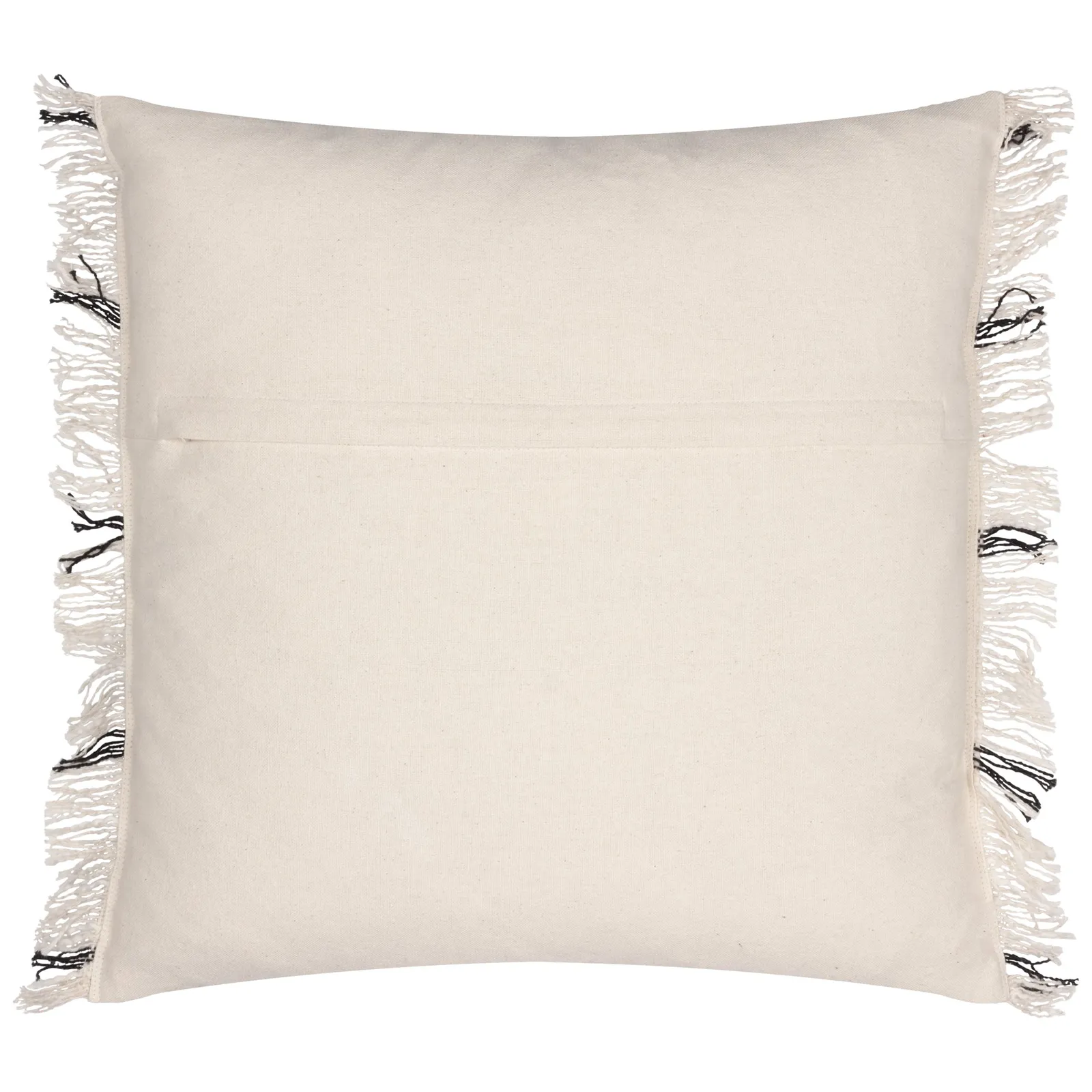 Yard Beni Check 100% Cotton Fringed Cushion in Natural 3
