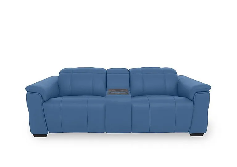 Inca NC Leather 3 Seater Power Recliner Sofa with Power Headrests and Fridge Console - Aegean - Sofas and Armchairs - In Time for Christmas