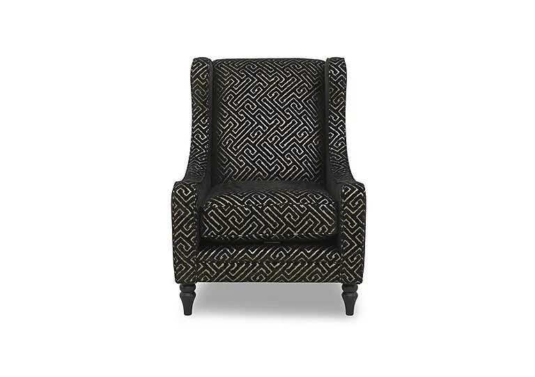 Bellissimo Wing Chair - Black & Gold