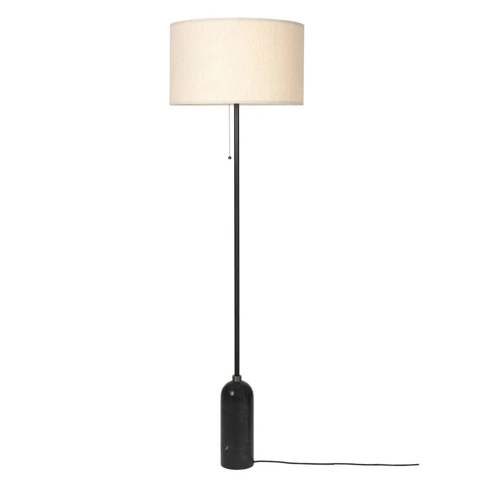 Gubi Gravity Floor Lamp Black Marble Base Canvas Shade 2