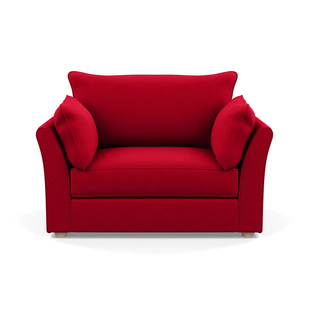 Heal's Tailor Loveseat Melton Wool Red Oxide Natural Beech Feet