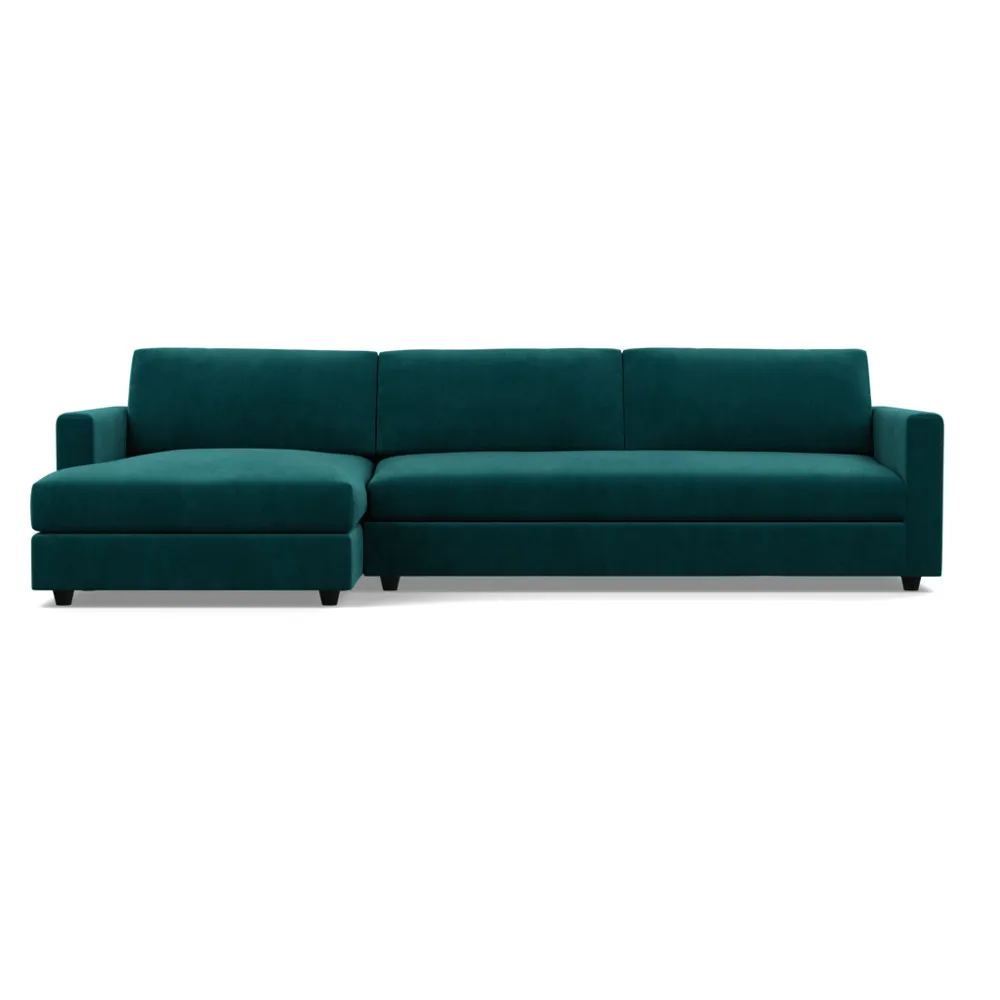 Heal's Nimbus II Complete 4 Seater Corner Chaise LHF Smart Luxe Velvet Ocean