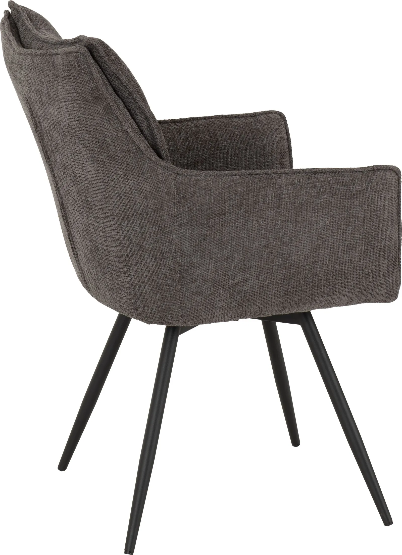 Seconique Lewis Carver Swivel Dining Chair in Dark Grey 4