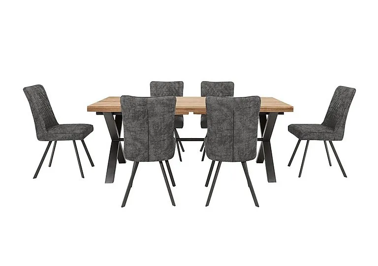 Earth Large Dining Table and 6 Chairs - Graphite