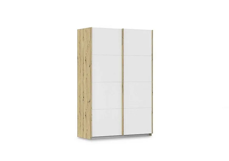 Freja 136cm 2 Door Sliding Decor Wardrobe - Alpine White