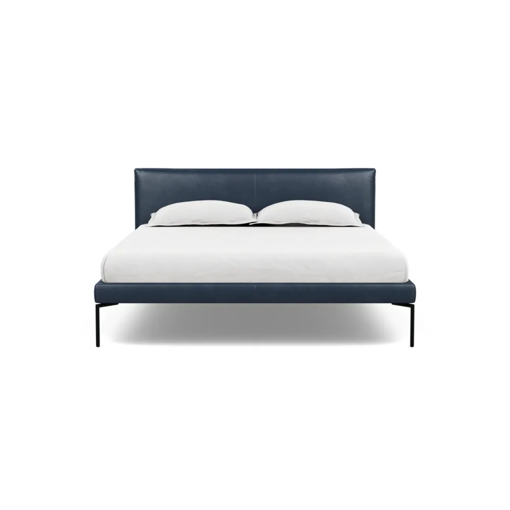 Heal's Matera Bedstead King Leather Stonewash Navy Blue 279 1