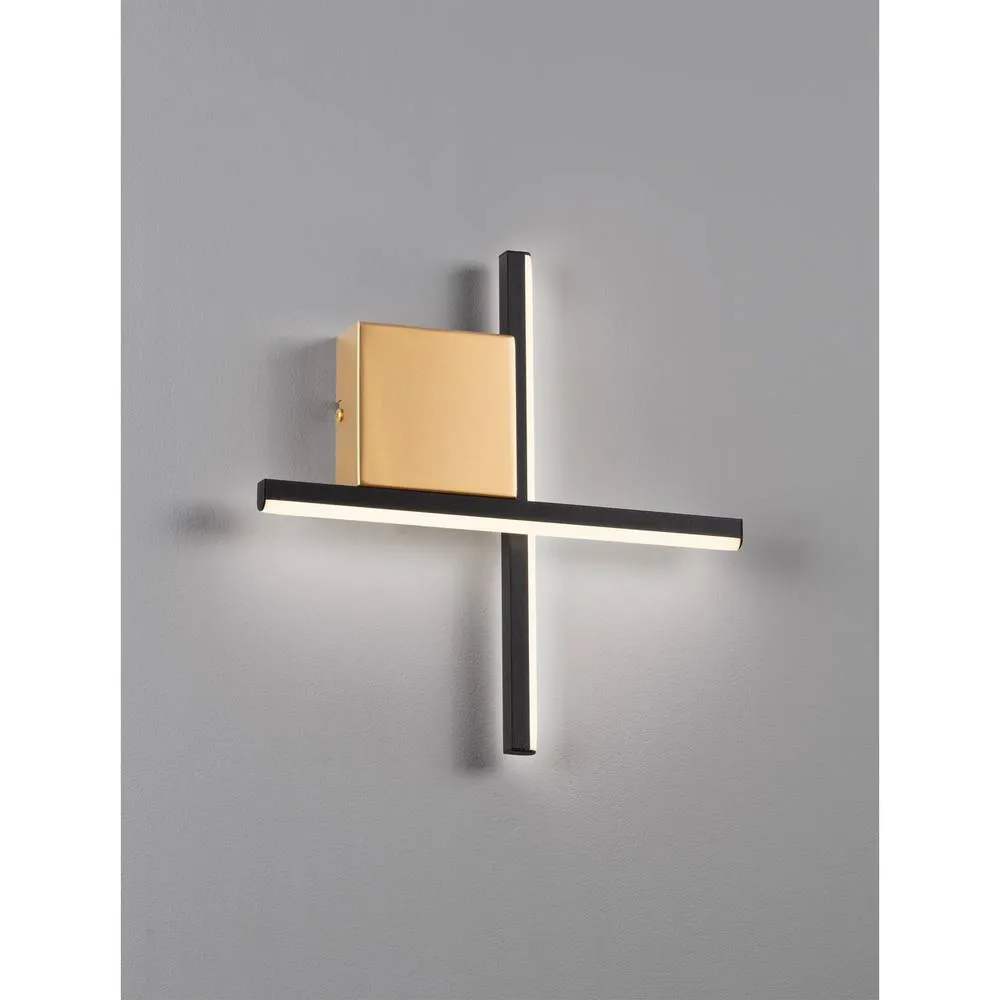 Netlighting Cross Wall Lamp Sandy Black Gold LED 10W 660lm 3000K 5