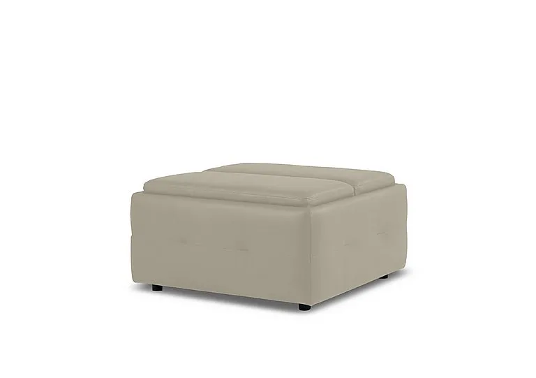 Monarch Leather Tray Storage Footstool