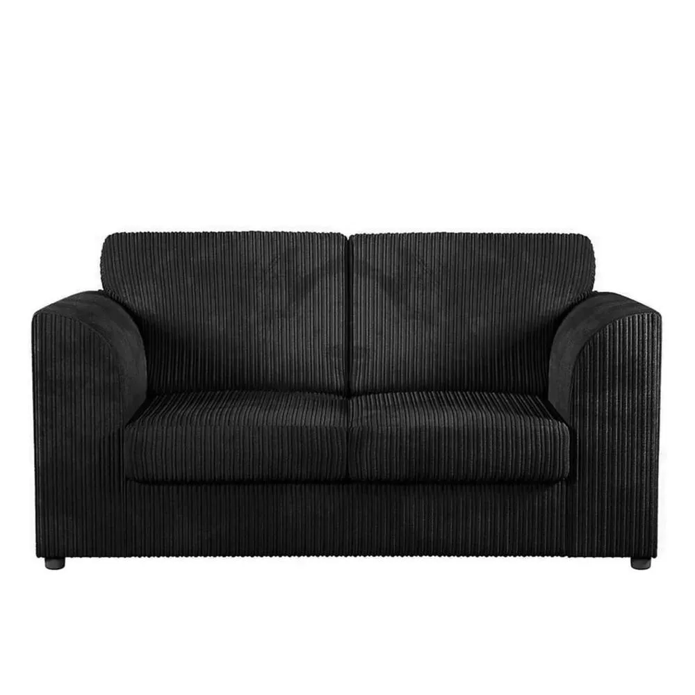 Bliss Furniture Jumbo Cord High Back 2 Seater Sofa in Black