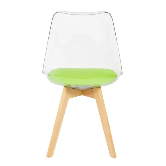 Fusion Living Soho Clear Plastic Dining Chair with Squared Legs 6