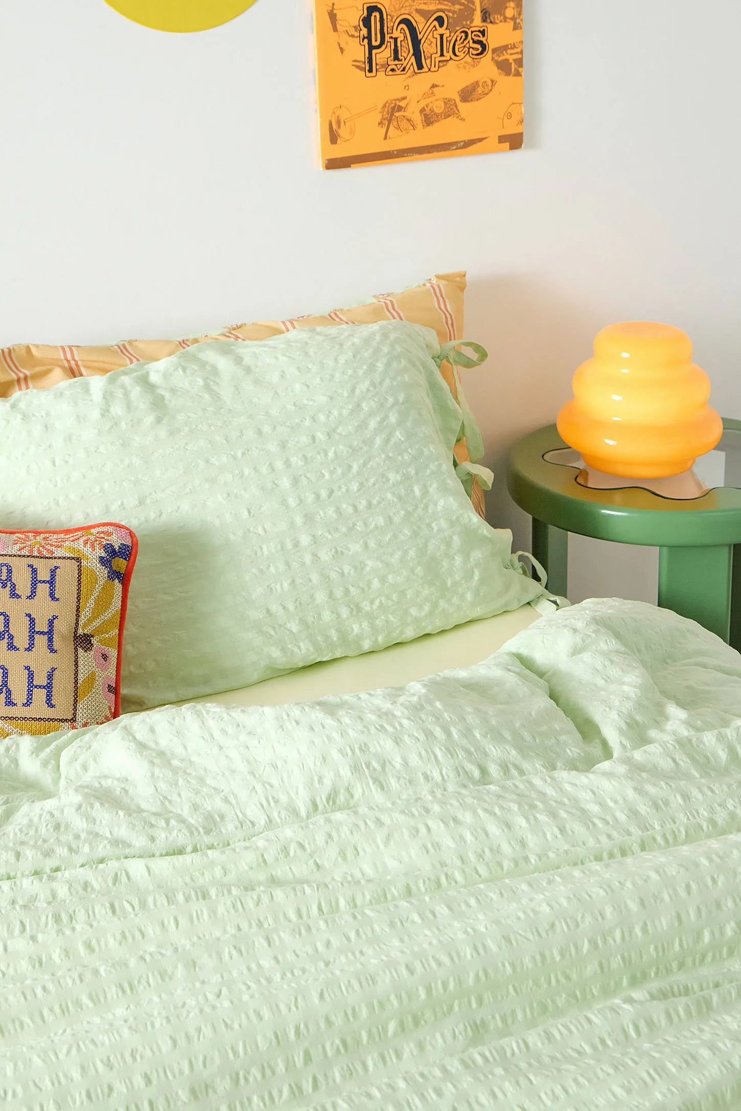 Sage Seersucker Duvet Set - Green 4