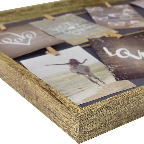 Nielsen 8 Picture Wooden Collage Clip Multi Photo Frame 3
