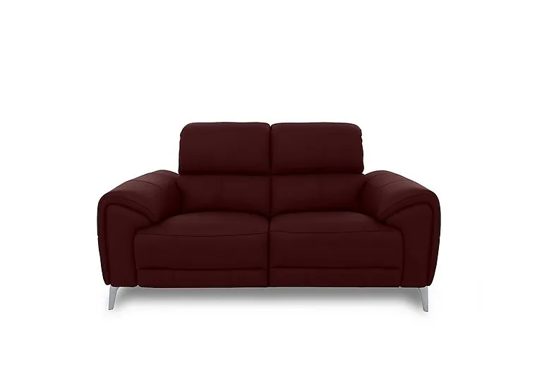 Vino Leather 2 Seater Sofa - Ruby