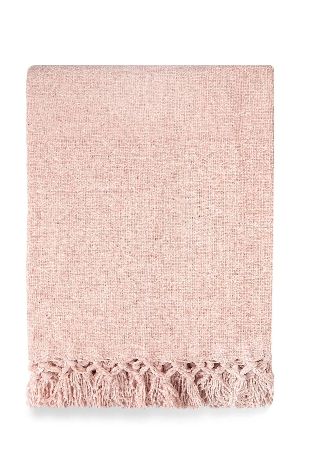 New Edge Blinds NewEdgeBlinds Camilla Collection Chenille Throw in Blush Pink (60" x 80")