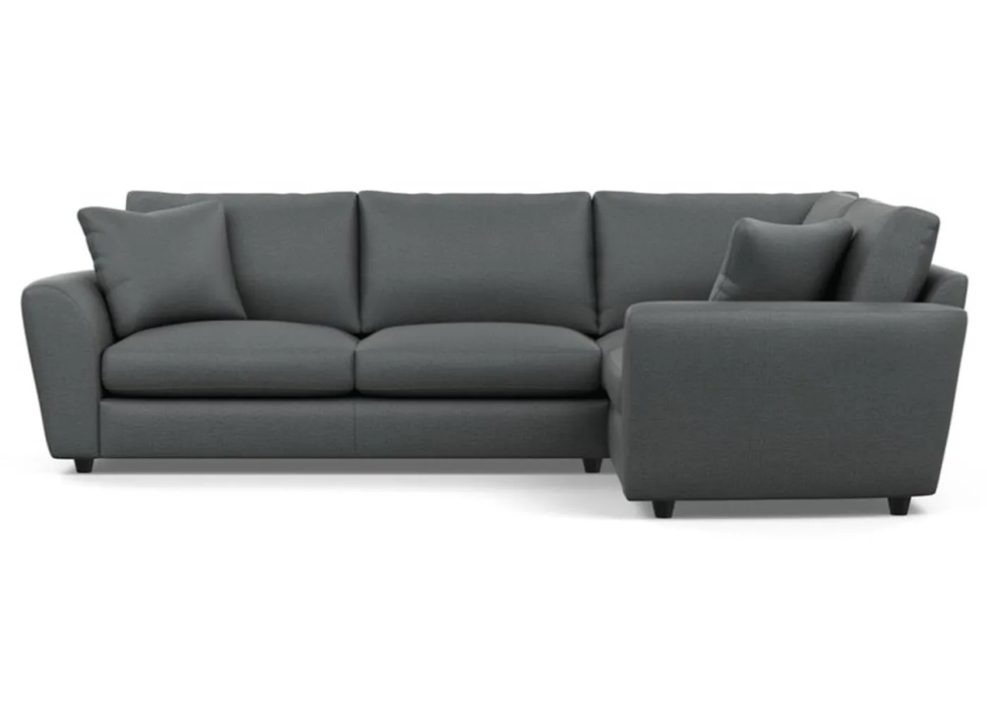 Heal's Snooze Right Hand Facing Corner Sofa Mammas Plain Blue Black Feet