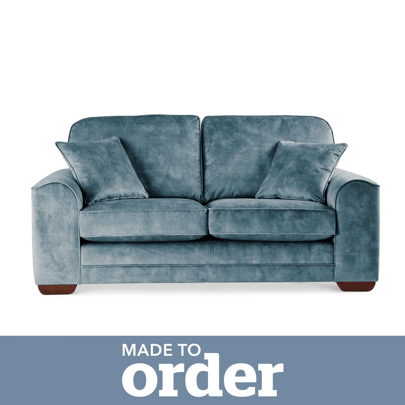Morello 2 Seater Sofa Slub Velvet Slub Velvet Steel Blue