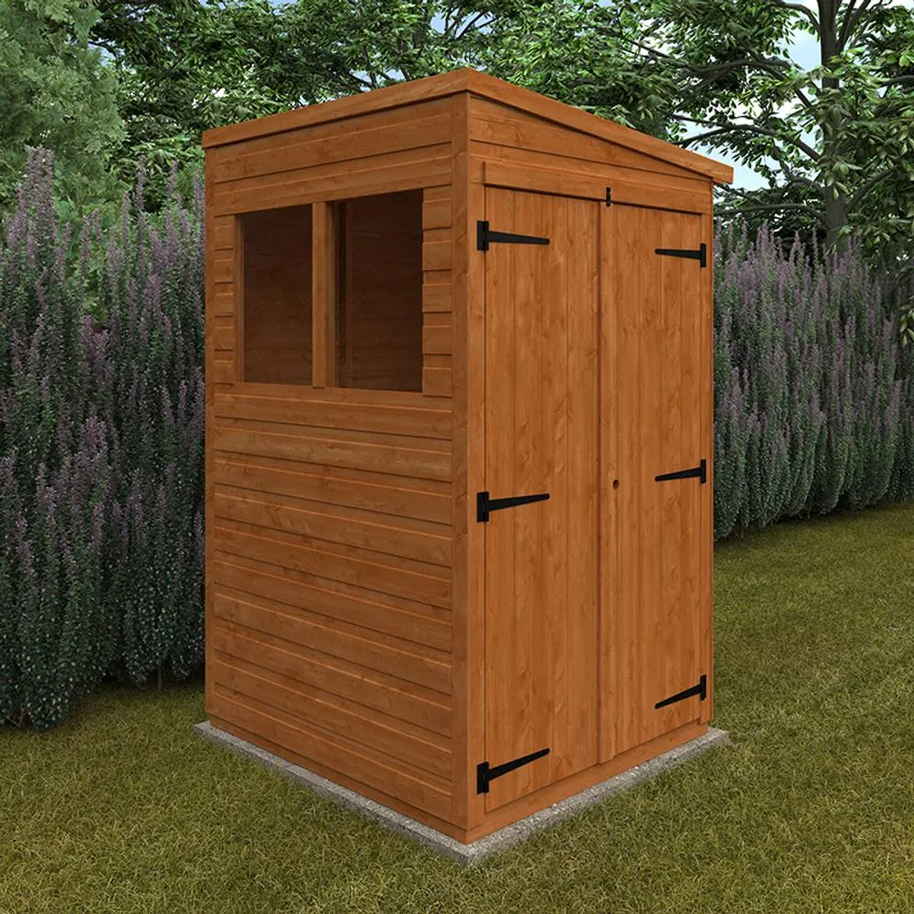 Buttercup Farm 4x4 Flex Pent Double Door 12mm Flex - L123.8 x W115 x H203 cm in Burnt Orange 2