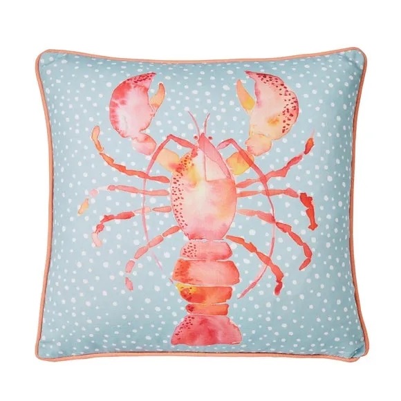 Lobster Outdoor Cotton Square Filled Cushion 2