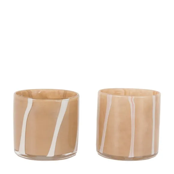 Set of 2 Candy Cane Inspired Tealight Holders 5