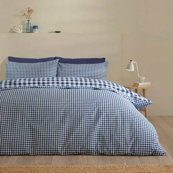 Catherine Lansfield Bamford Gingham Check Polycotton Duvet Cover & Pillowcase Set