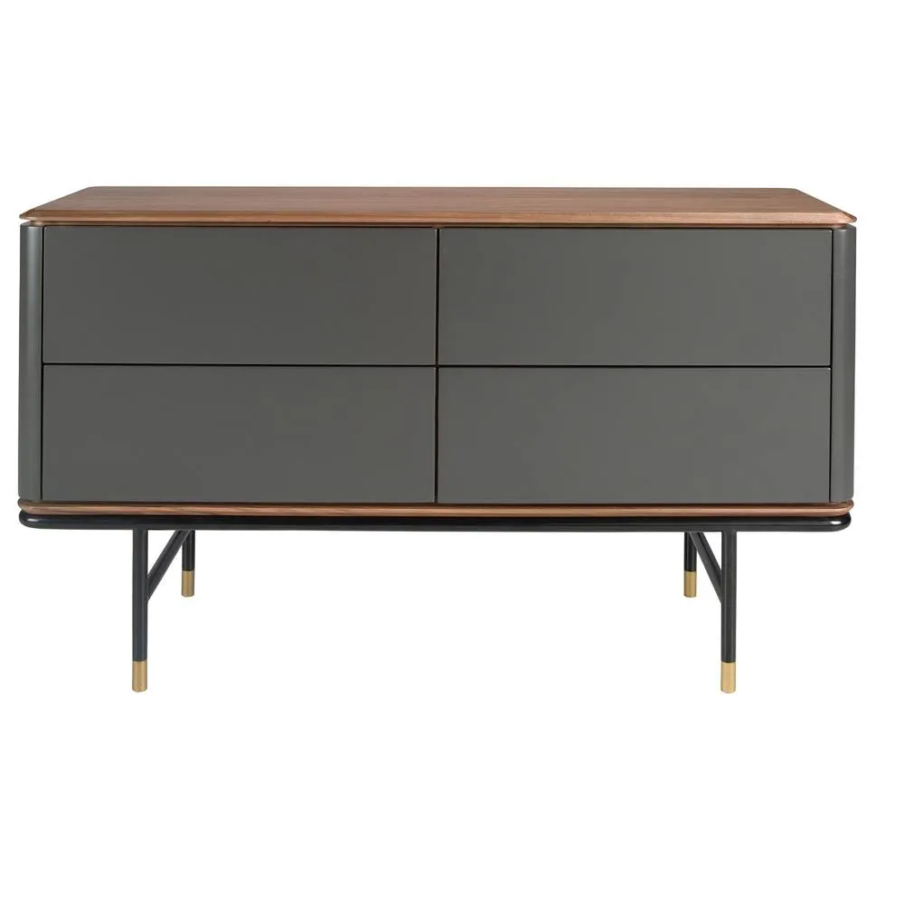 Angel Cerda Chest of Drawers - Dark Grey Matt MDF, Walnut Top 2