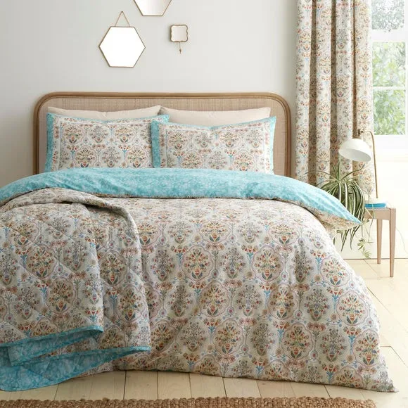 Dreams n Drapes Edena Decorative Floral Polycotton Duvet Cover & Pillowcase Set 5