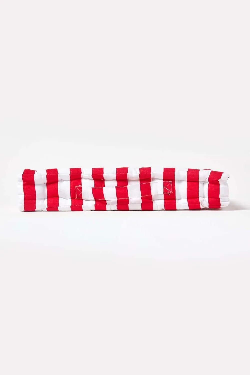 Homescapes Cotton Thick Stripe Floor Cushion in Red 5