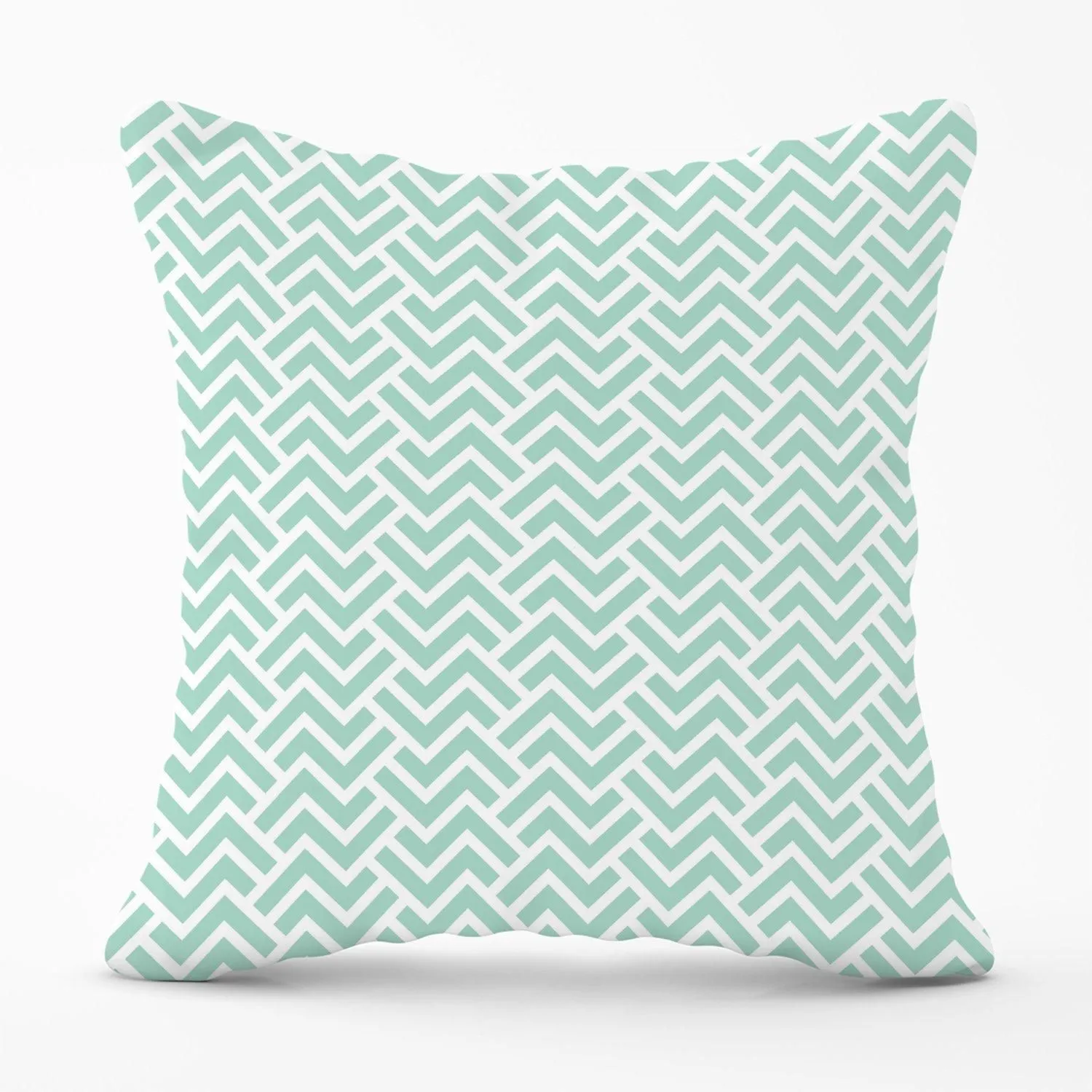 Warren Reed - Designer Green Geometric Pattern Outdoor Cushion