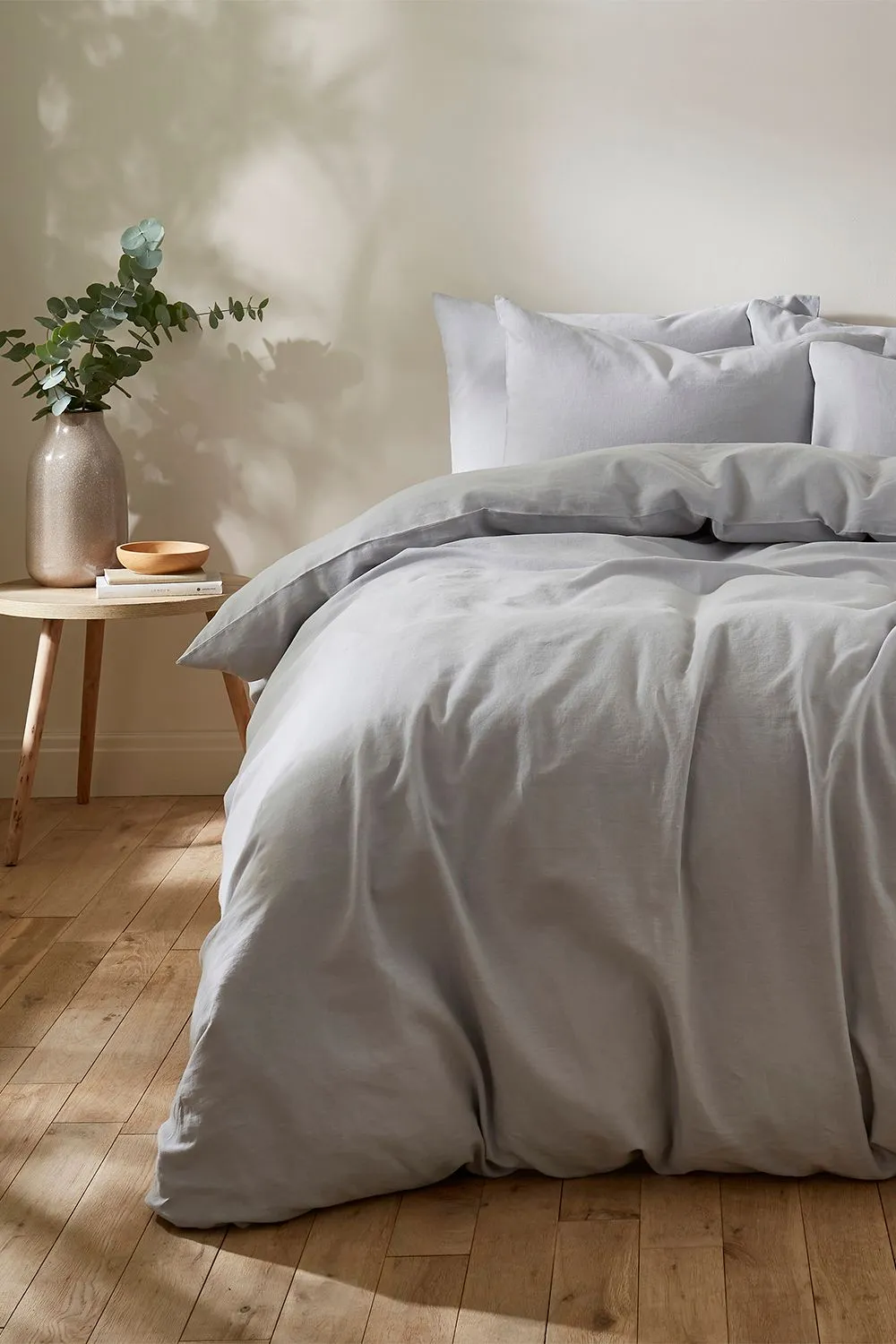 Martex Touch of Linen Duvet Cover Set (Includes 2 Pillowcases 1 For Single) in Pale Blue