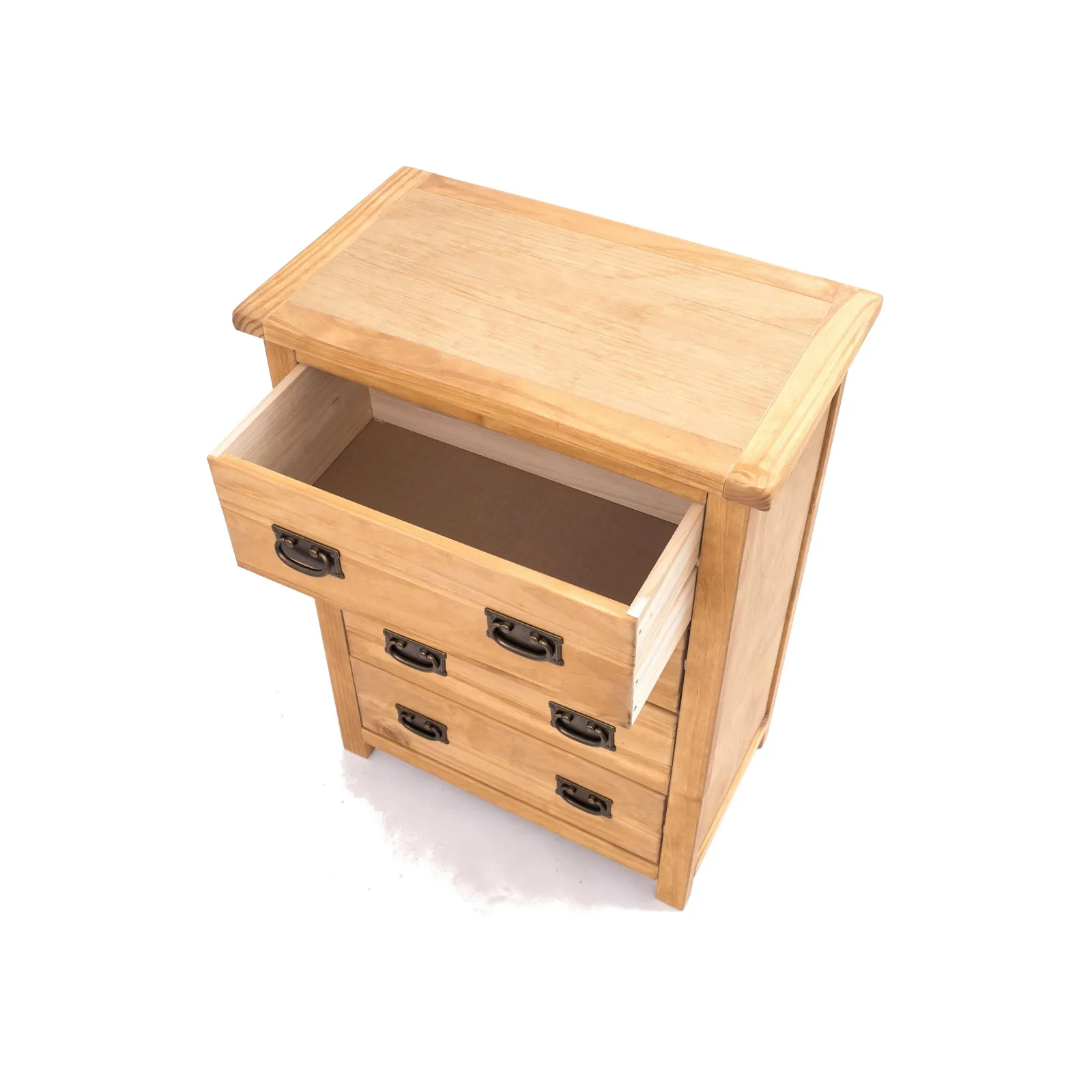 Cabinet Bits Lugo 4 Drawer Chest of Drawers Bras Drop Handle in Light Brown 4