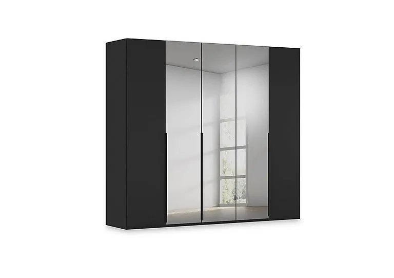 Haven 251cm 5 Door Hinged Wardrobe with 2 Décor Doors and 3 Mirror Doors