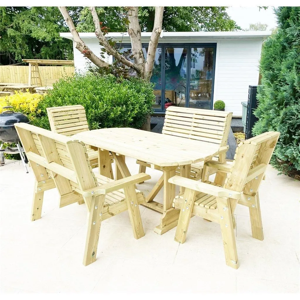 Marlborough Heavy Duty Table & Chair Set (8 Seater) in Natural 3