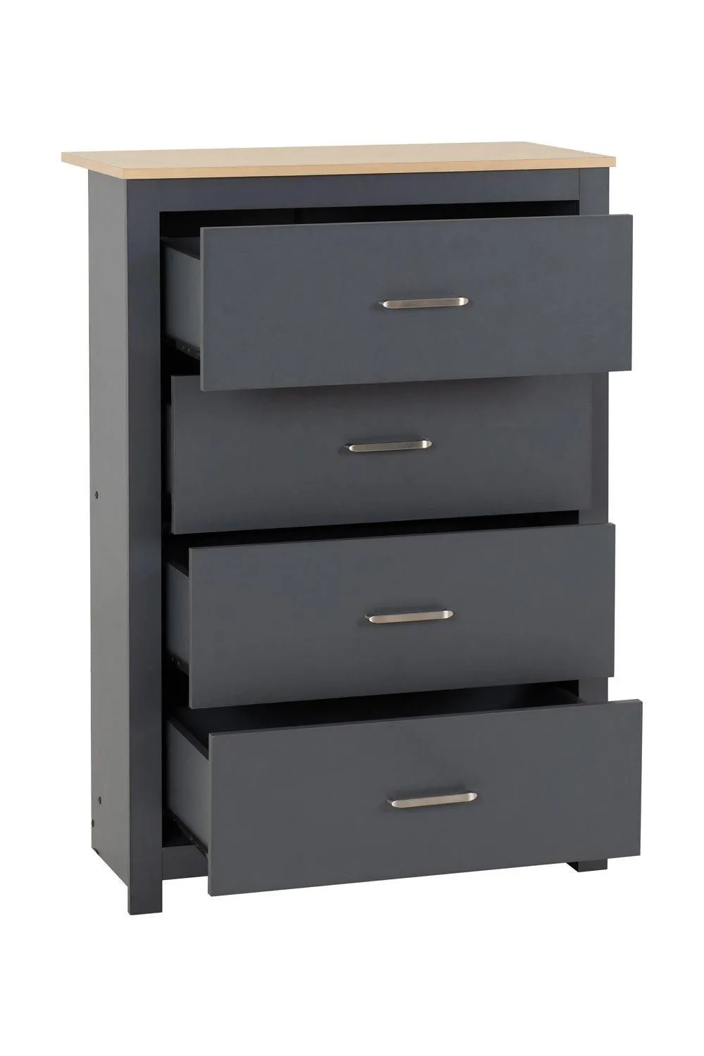 Seconique Portland 4 Drawer Chest in Grey 3