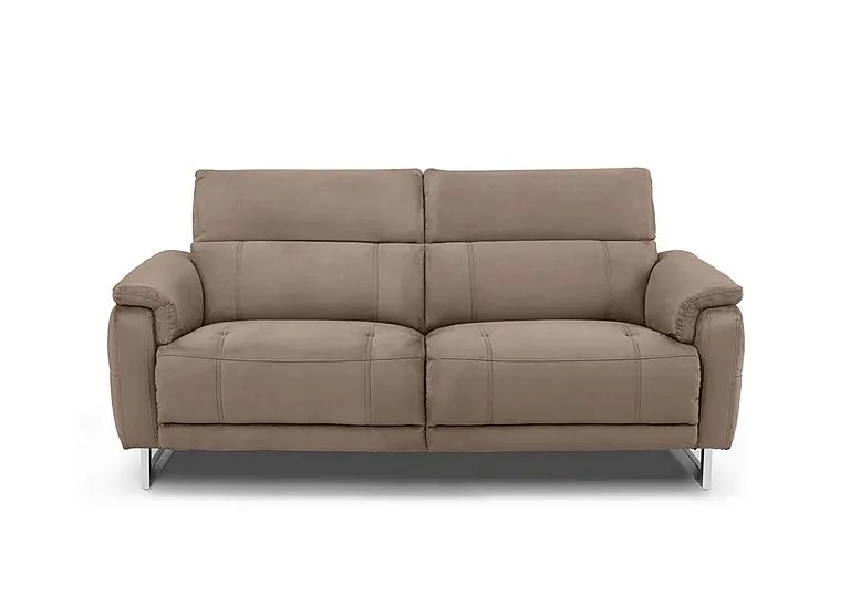 Moet 3 Seater Fabric Power Recliner Sofa with Telescopic Headrests - Opulence Cedar