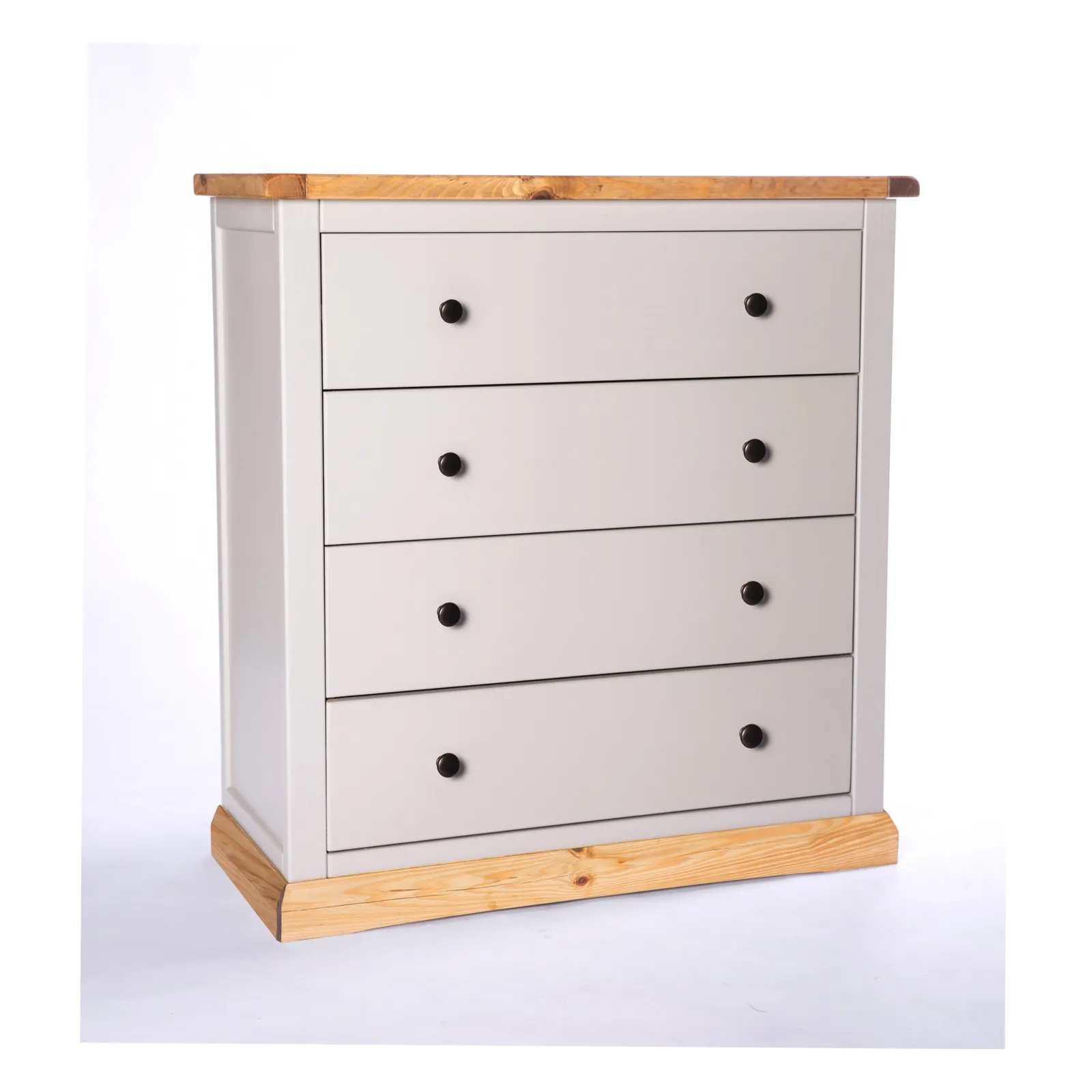 Cabinet Bits Bomporto 4 Drawer Chest of Drawers Brass Knob in Light Grey 2