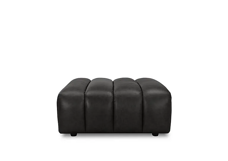 Henna Rectangular Leather Footstool - Living Room Furniture
