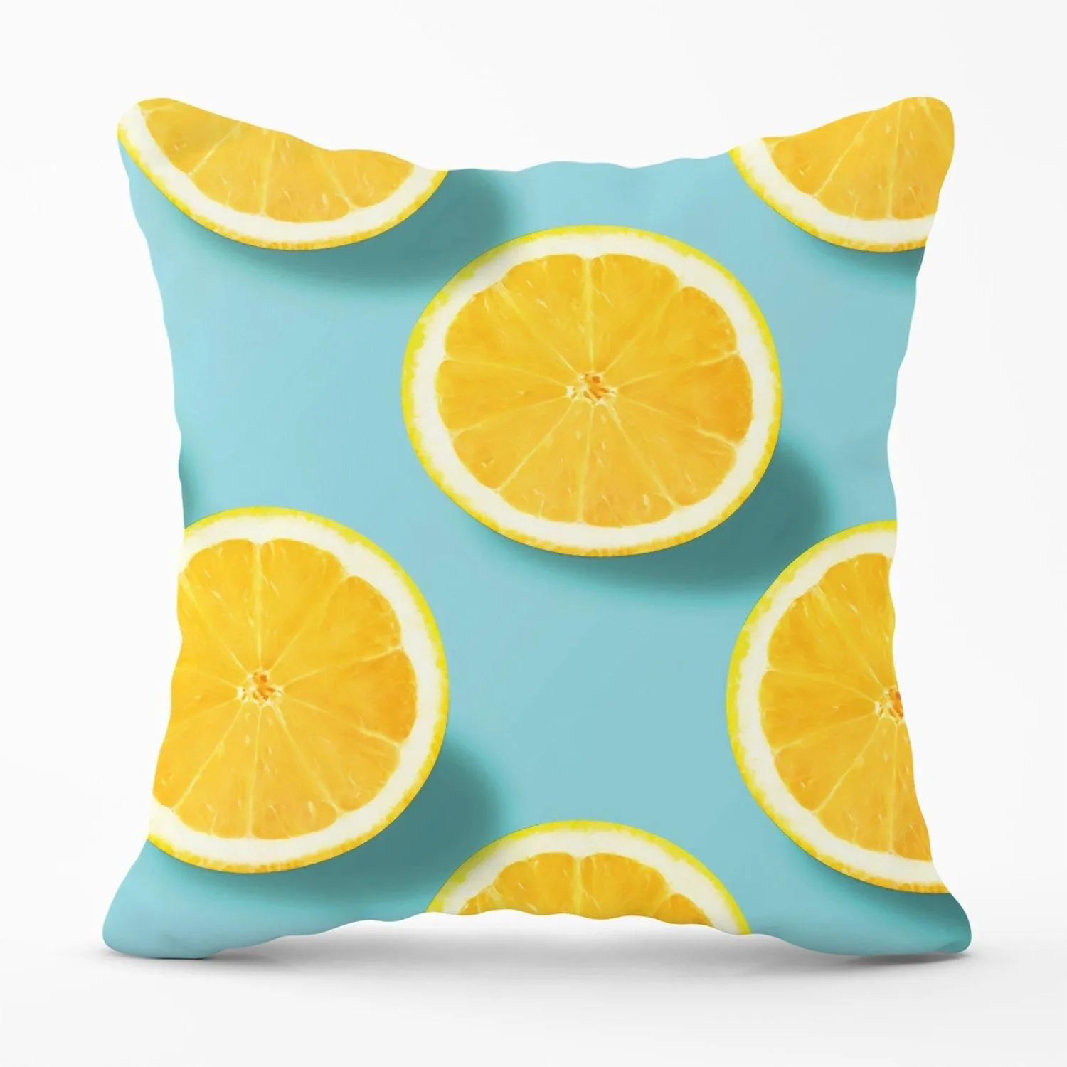 Warren Reed - Designer Fresh Lemons Outdoor Cushion in Blue