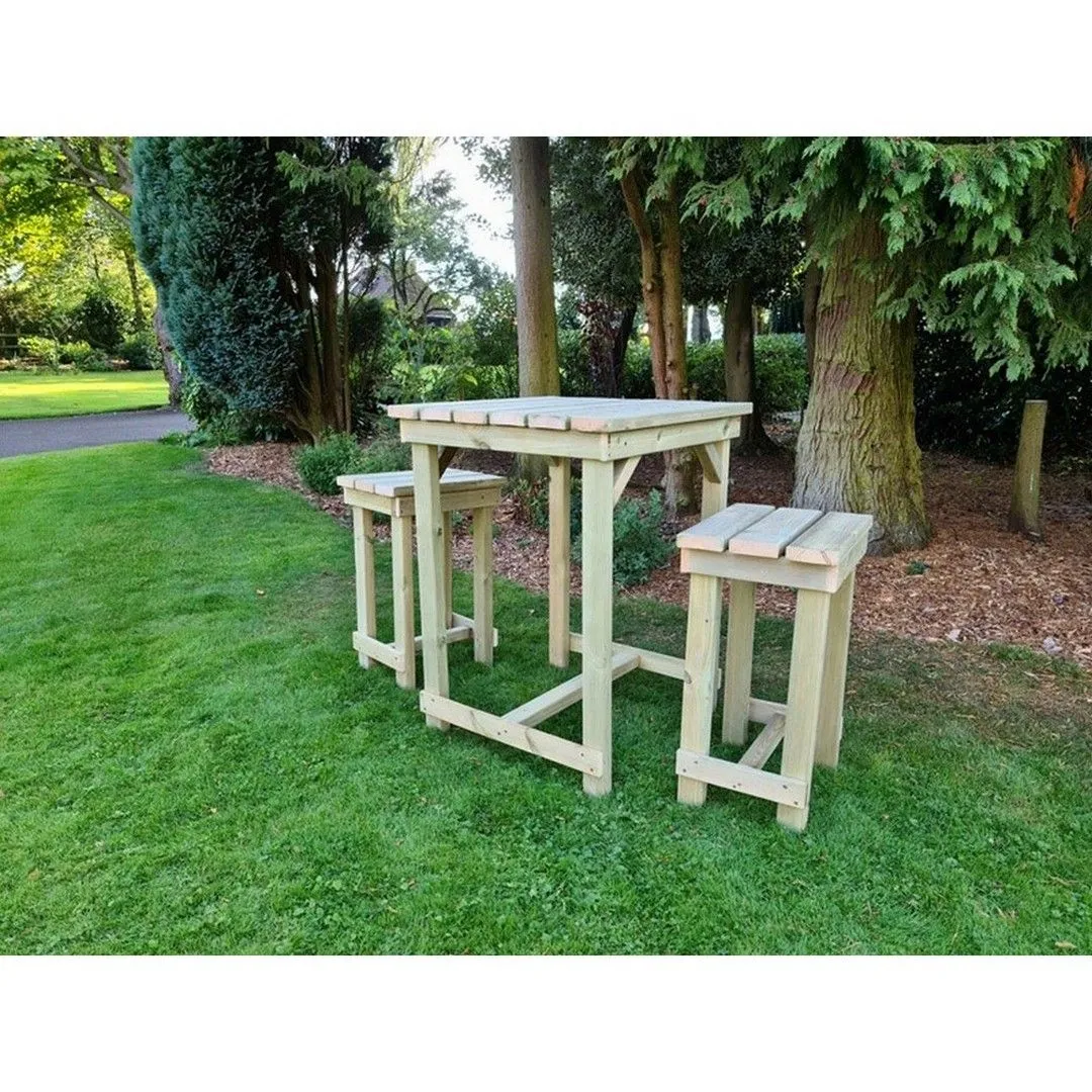Churnet Valley Garden Furniture Ltd Butchers Bar Set - L80 x W80 x H107 cm in Brown 2