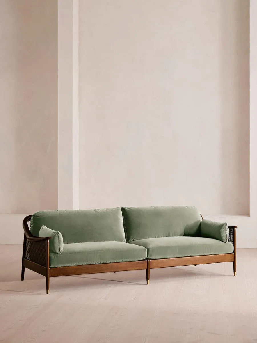 Atlanta Four Seater Sofa, Velvet, Seafoam