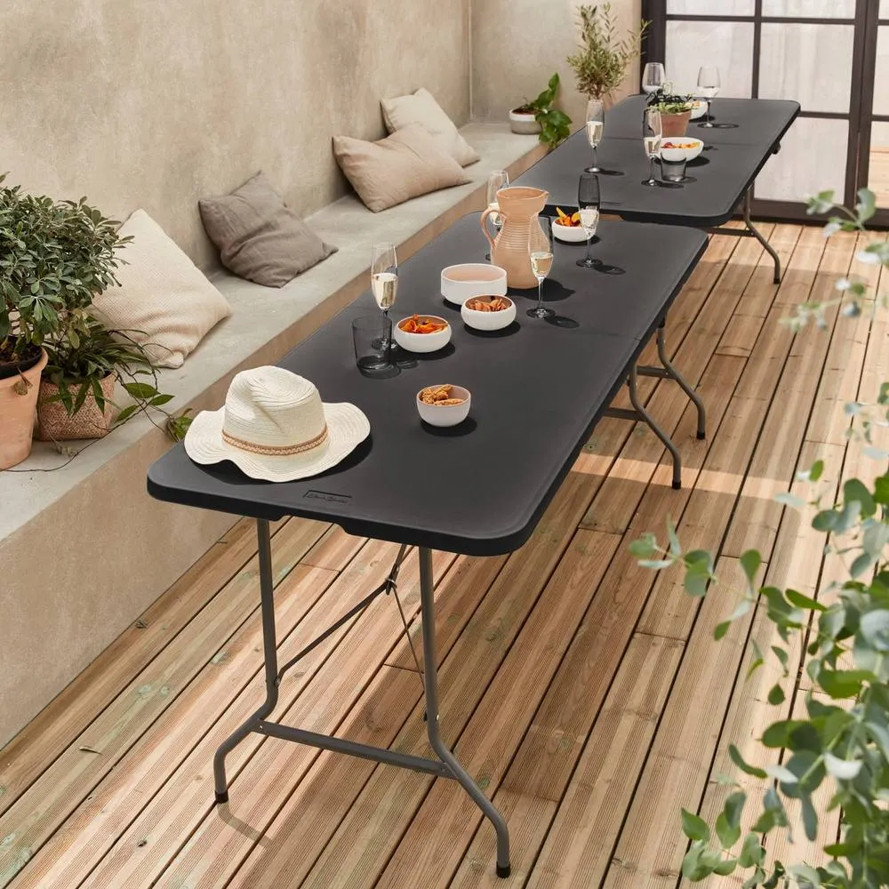 sweeek Pair of foldable plastic reception tables in Dark Grey 3
