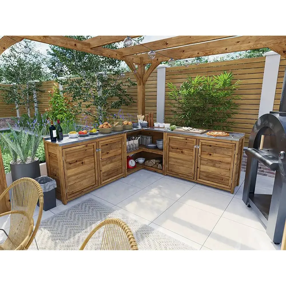 Dunster House Garden Kitchen Double, W2m x D2m / W7' x D7' in Brown 6