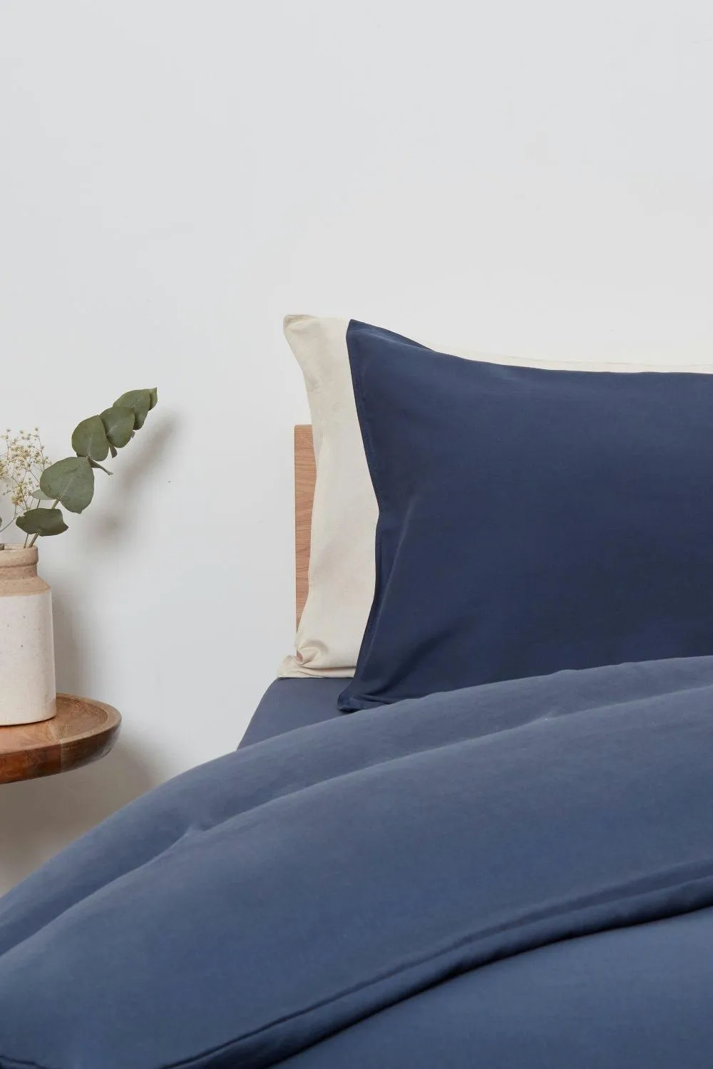 Panda Bamboo & French Linen Pillowcases (2-Pack) Midnight Navy, Blue 3