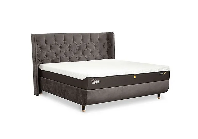 Arc Disc Bed Frame with Luxury Headboard - King Size with Chrome Feet