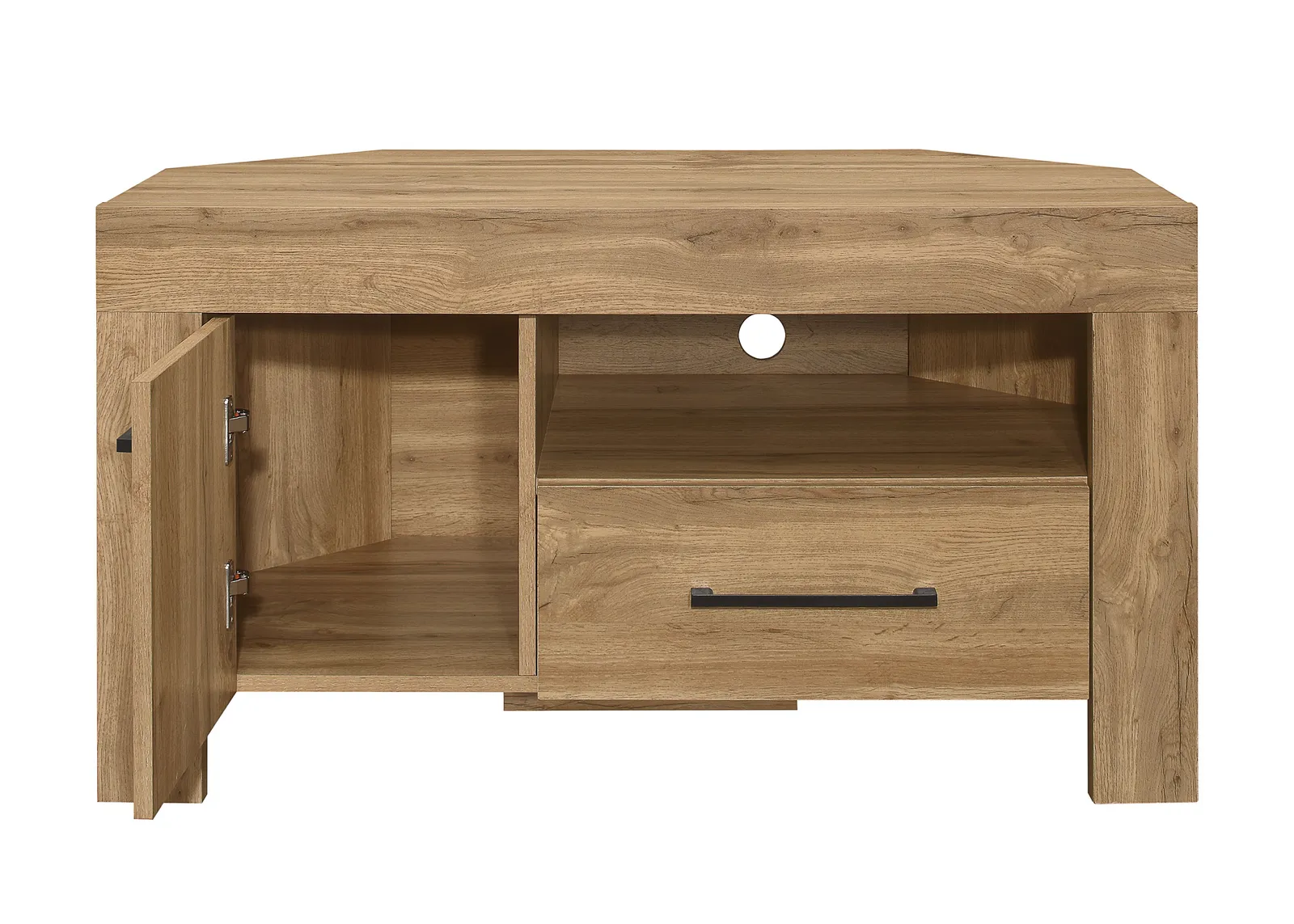 Birlea Oak Corner TV Unit Wide Compton Widescreen Entertainment Unit in Brown 3