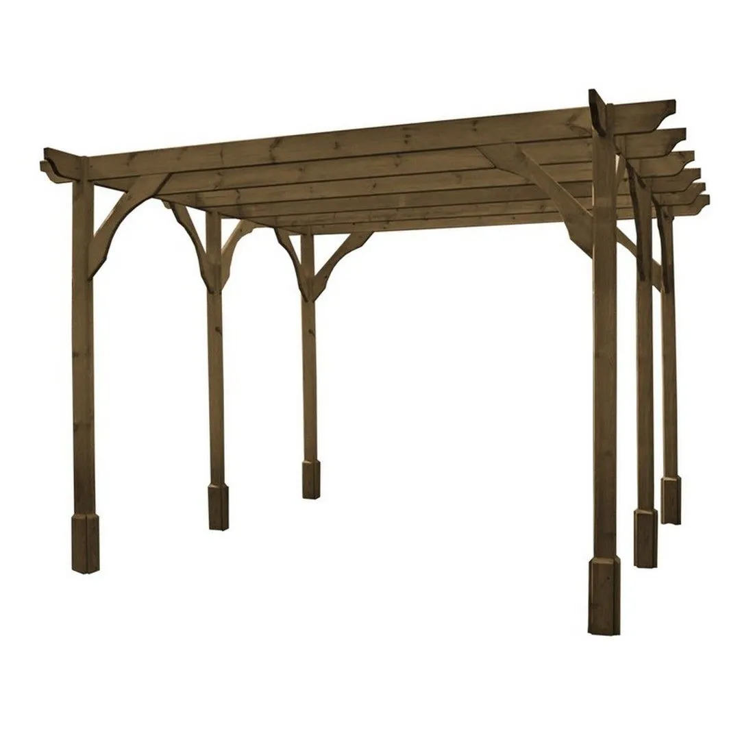 Rutland County Garden Furniture Ltd Premium Pergola 6 Posts - Wood - L240 x W600 x H270 cm - Light Green in Brown