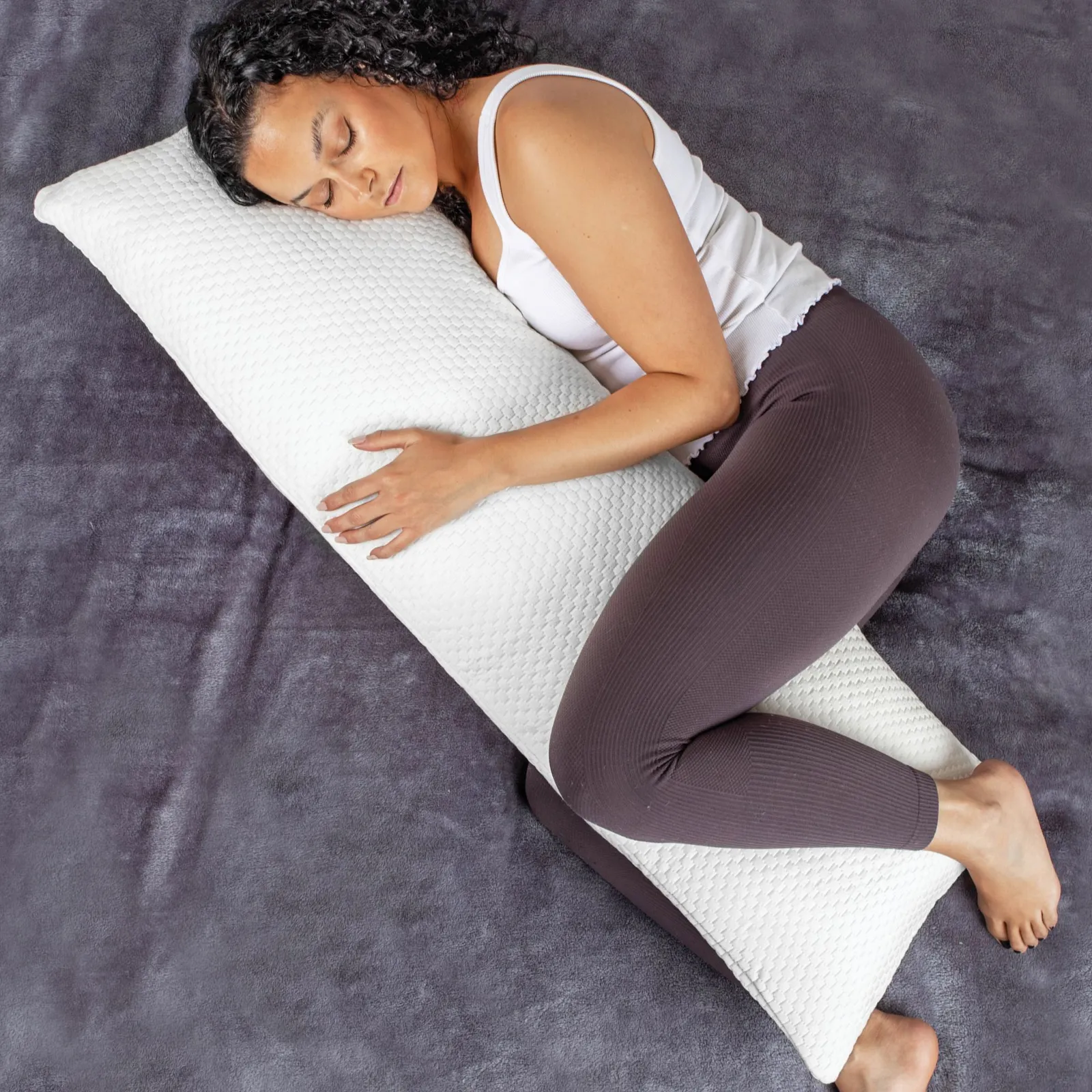 Aamira Bolster Long Full Body Cushion Pillow 120x40cm, Orthopaedic Shredded Memory Foam, Pregnancy & Side Sleepers Washable Cover