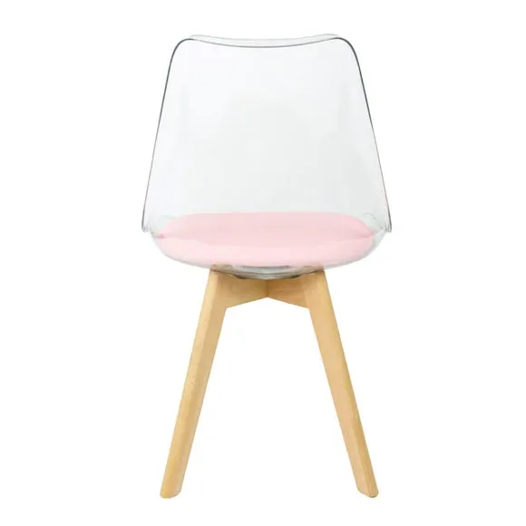 Fusion Living Soho Clear Plastic Dining Chair with Squared Legs 6